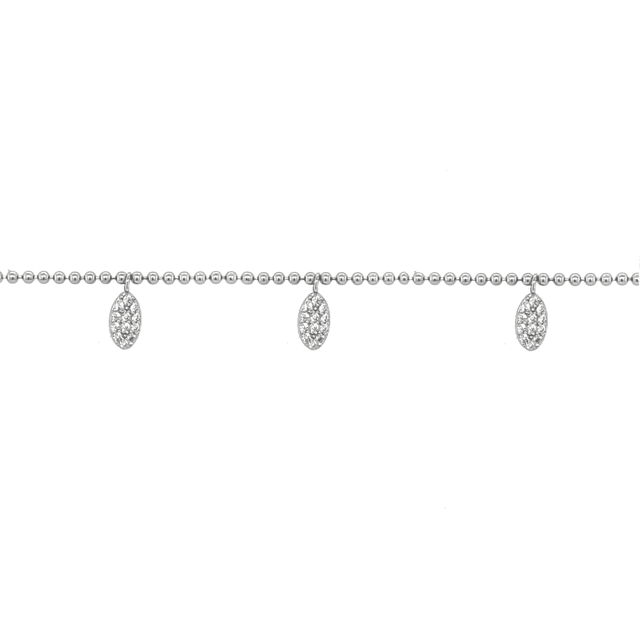 Asfour rounded Zircon Stone 925 Silver Chain-Bracelet - B1919