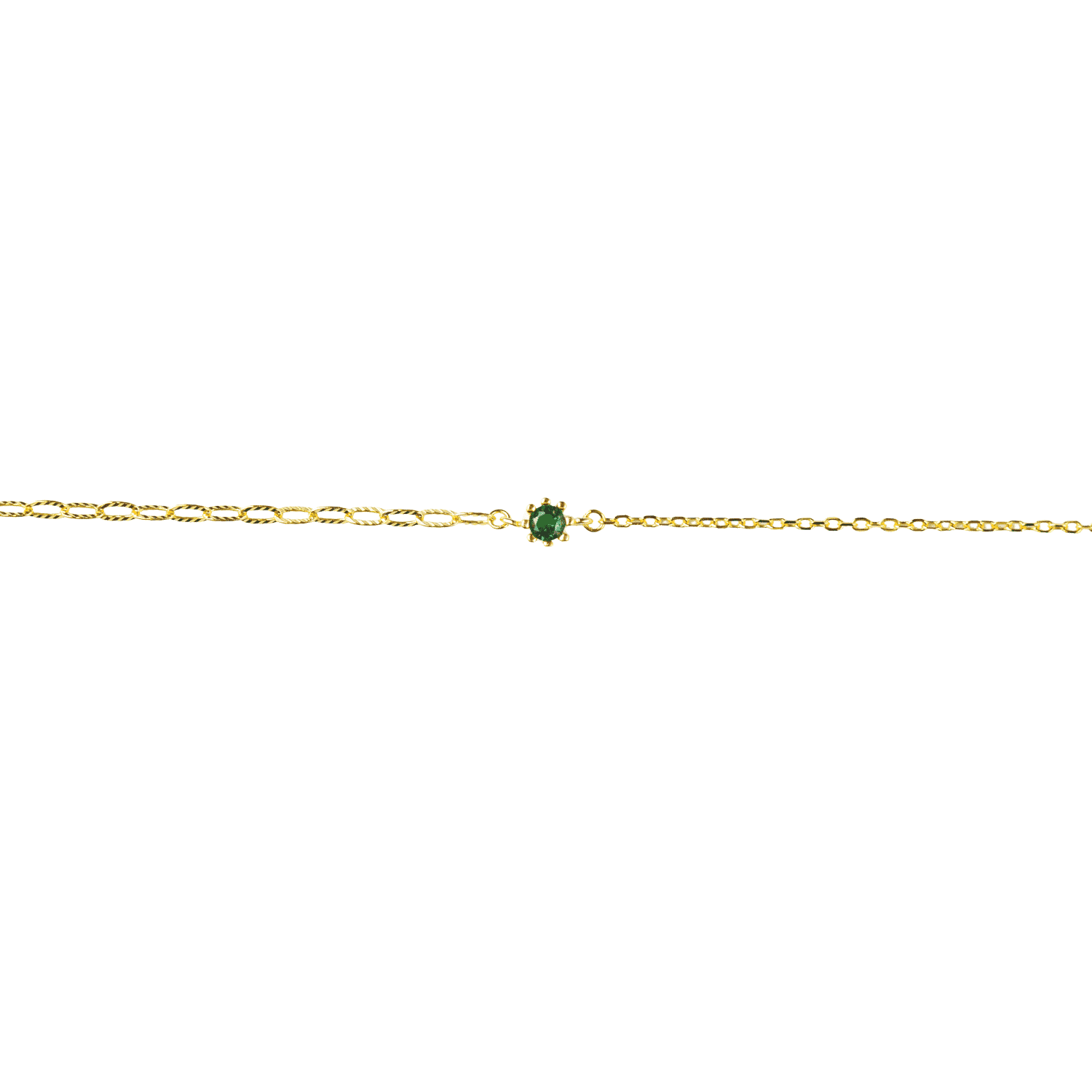 Asfour Zircon Rounded Shape 925 Sterling Silver Braclet,Green