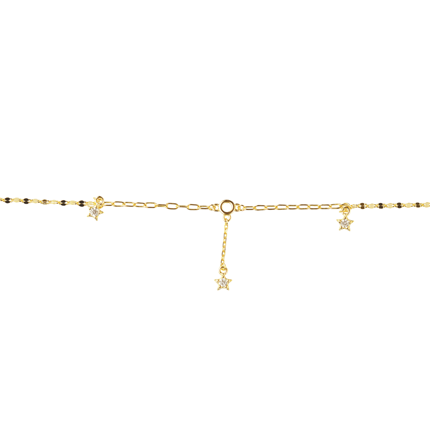 Asfour Zircon Rounded Shape 925 Sterling Silver Braclet,Clear