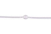Asfour Crystal Tennis Bracelet With Oval Zircon Stones In 925 Sterling Silver-BD0009-W