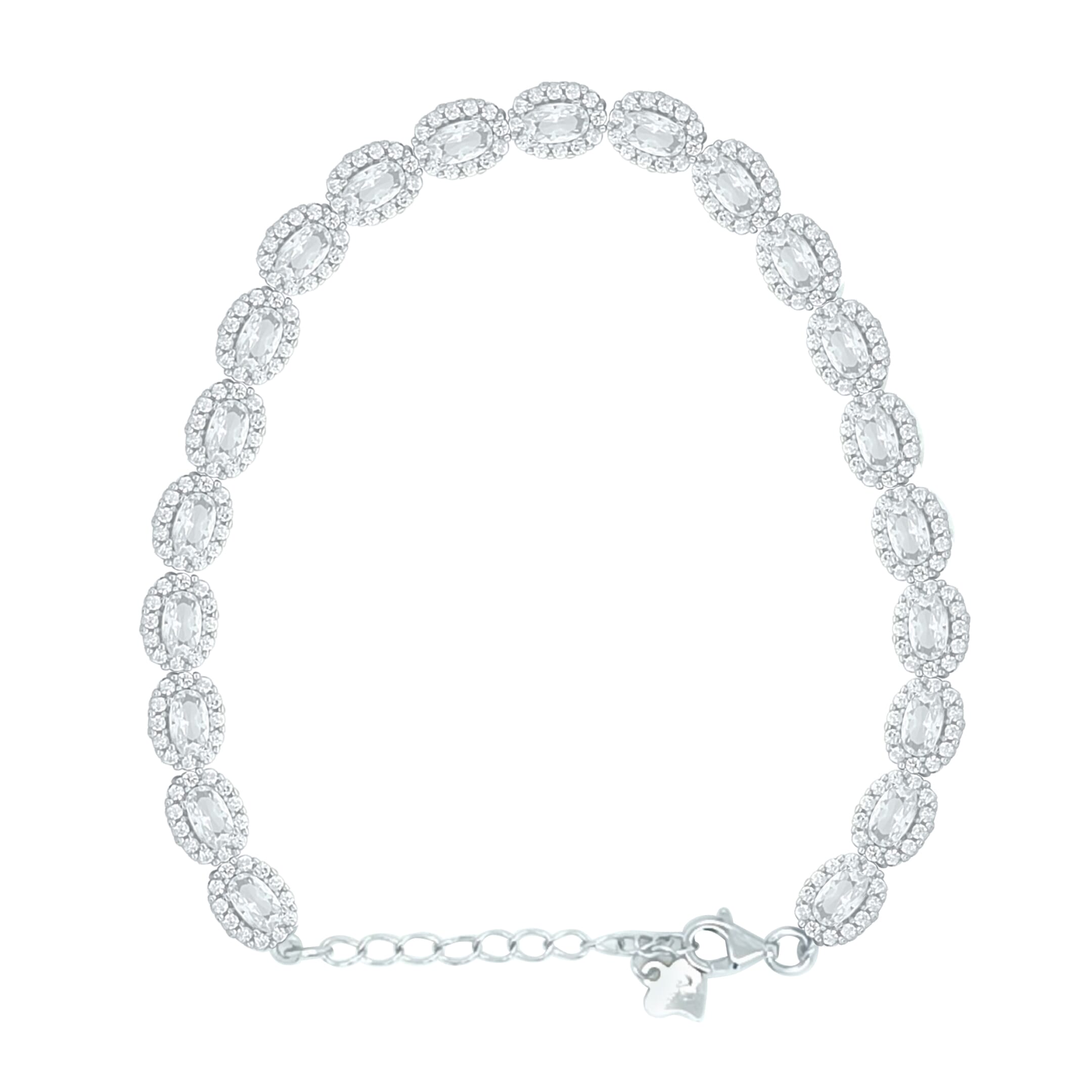 Asfour Crystal Tennis Bracelet With Turquoise Pear & Emerald Zircon In 925 Sterling Silver