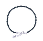 Asfour Crystal Tennis Bracelet With Turquoise Pear & Emerald Zircon In 925 Sterling Silver