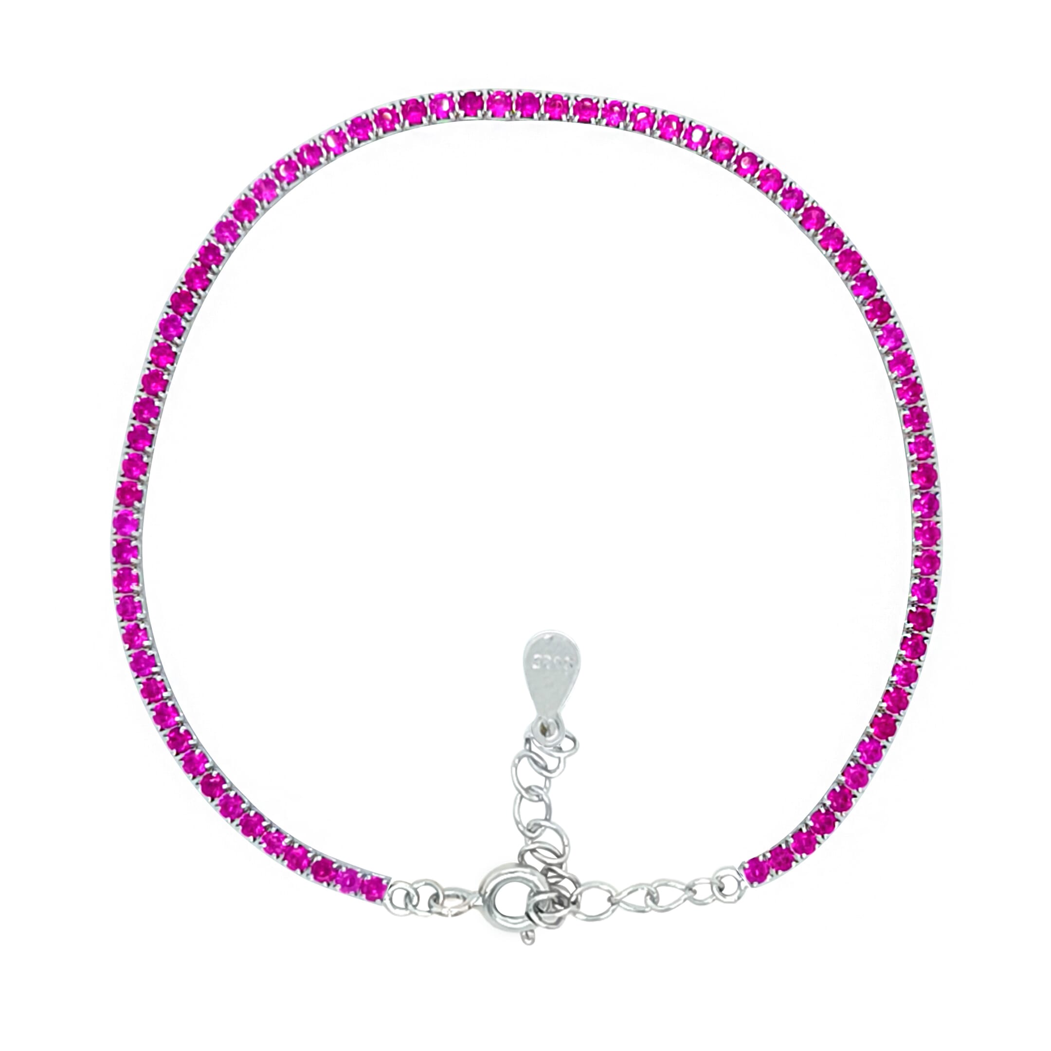 Asfour Crystal Tennis Bracelet With Turquoise Pear & Emerald Zircon In 925 Sterling Silver