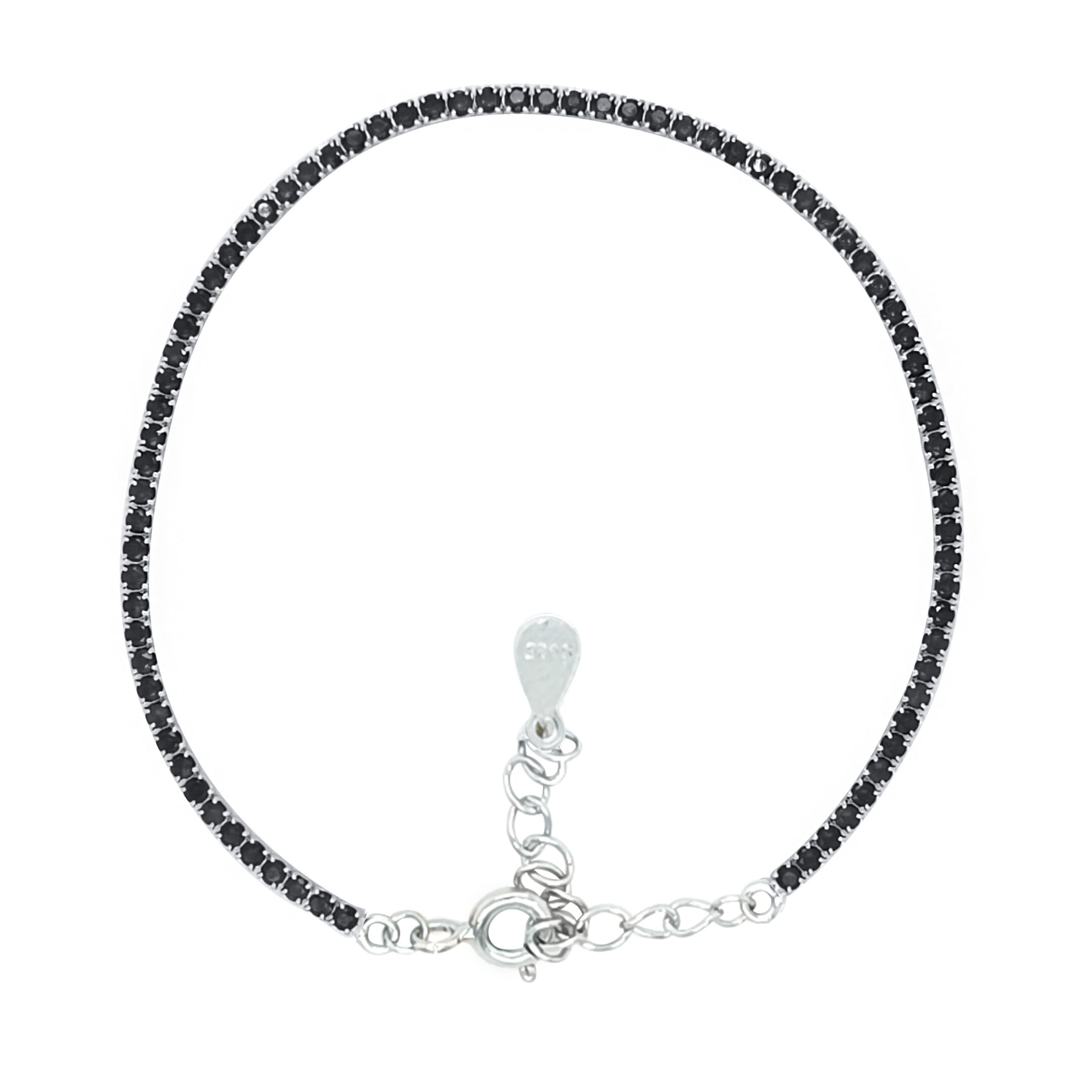 Asfour Crystal Tennis Bracelet With Turquoise Pear & Emerald Zircon In 925 Sterling Silver