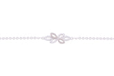 Asfour Crystal Chain Bracelet With Leaves Design In 925 Sterling Silver BD0103