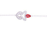 Asfour Crystal Chain Bracelet With Decorative Design In 925 Sterling Silver BD0110-WO5