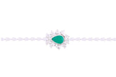 Asfour Crystal Tennis Bracelet With Emerald Pear Design In 925 Sterling Silver