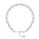 Asfour Crystal Tennis Bracelet With Turquoise Pear & Emerald Zircon In 925 Sterling Silver