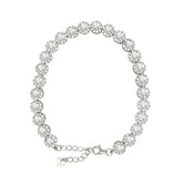 Asfour Crystal Tennis Bracelet With Turquoise Pear & Emerald Zircon In 925 Sterling Silver