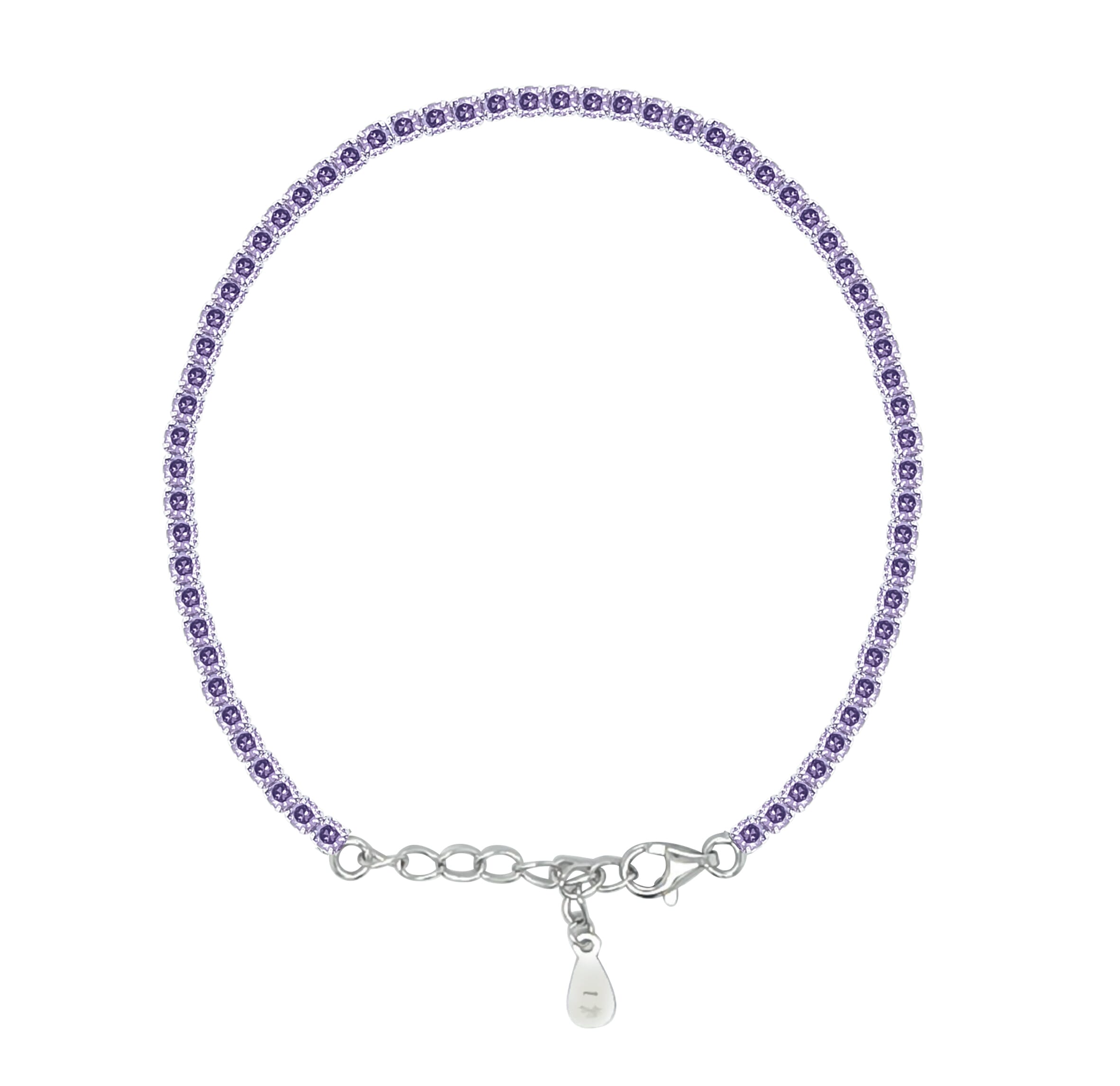 Asfour Crystal Tennis Bracelet With Turquoise Pear & Emerald Zircon In 925 Sterling Silver