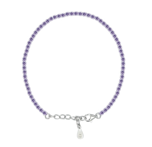 Asfour Crystal Tennis Bracelet With Turquoise Pear & Emerald Zircon In 925 Sterling Silver