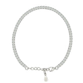 Asfour Crystal Tennis Bracelet With Turquoise Pear & Emerald Zircon In 925 Sterling Silver