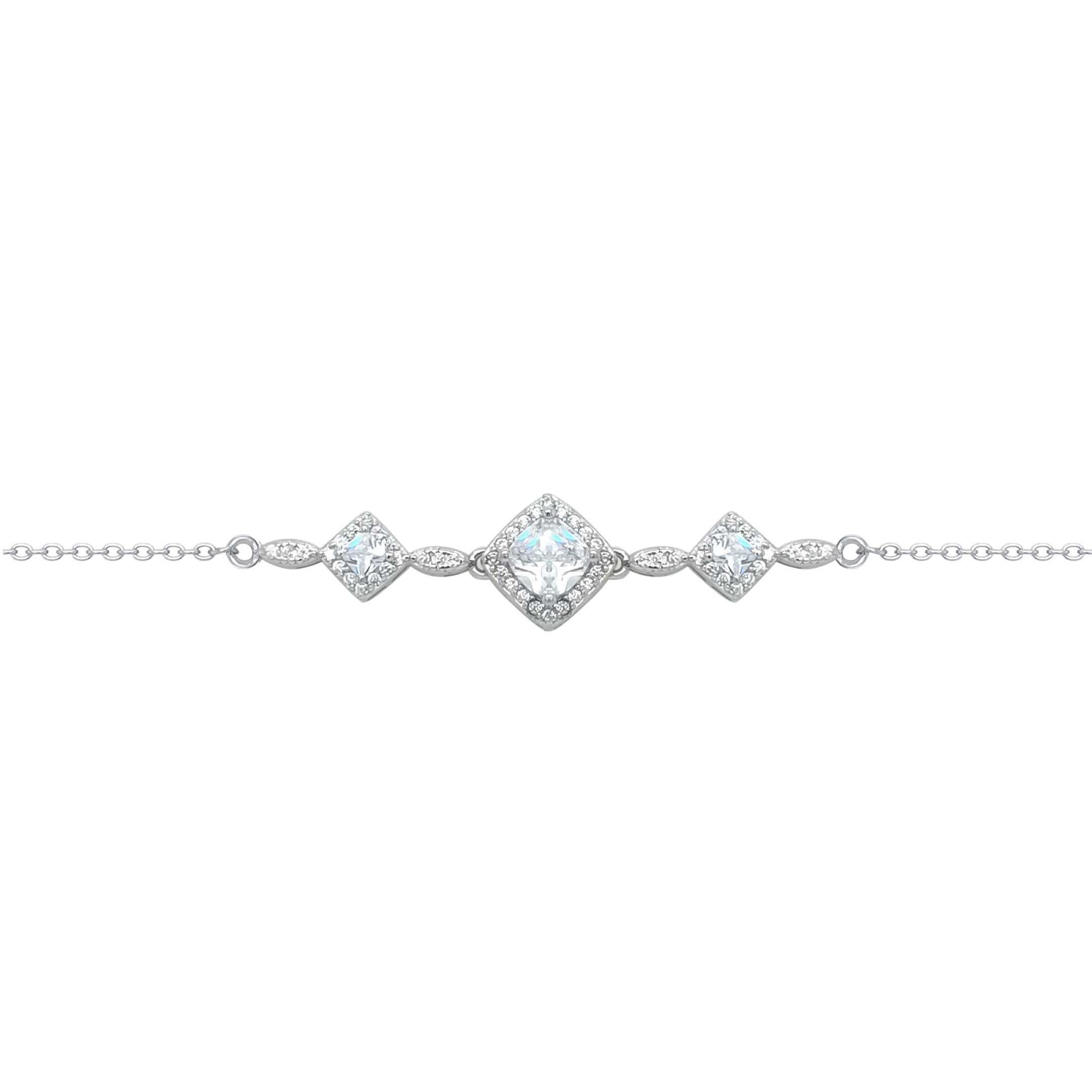 Asfour Crystal Tennis Bracelet With Turquoise Pear & Emerald Zircon In 925 Sterling Silver