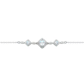 Asfour Crystal Tennis Bracelet With Turquoise Pear & Emerald Zircon In 925 Sterling Silver