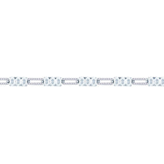 Asfour Crystal Tennis Bracelet With Turquoise Pear & Emerald Zircon In 925 Sterling Silver