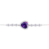 Asfour Crystal Tennis Bracelet With Turquoise Pear & Emerald Zircon In 925 Sterling Silver