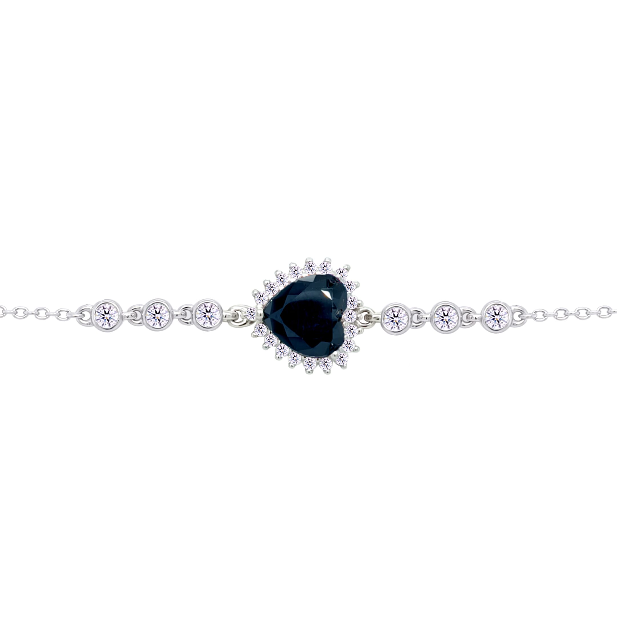 Asfour Crystal Tennis Bracelet With Turquoise Pear & Emerald Zircon In 925 Sterling Silver