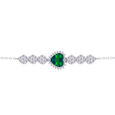Asfour Crystal Tennis Bracelet With Turquoise Pear & Emerald Zircon In 925 Sterling Silver