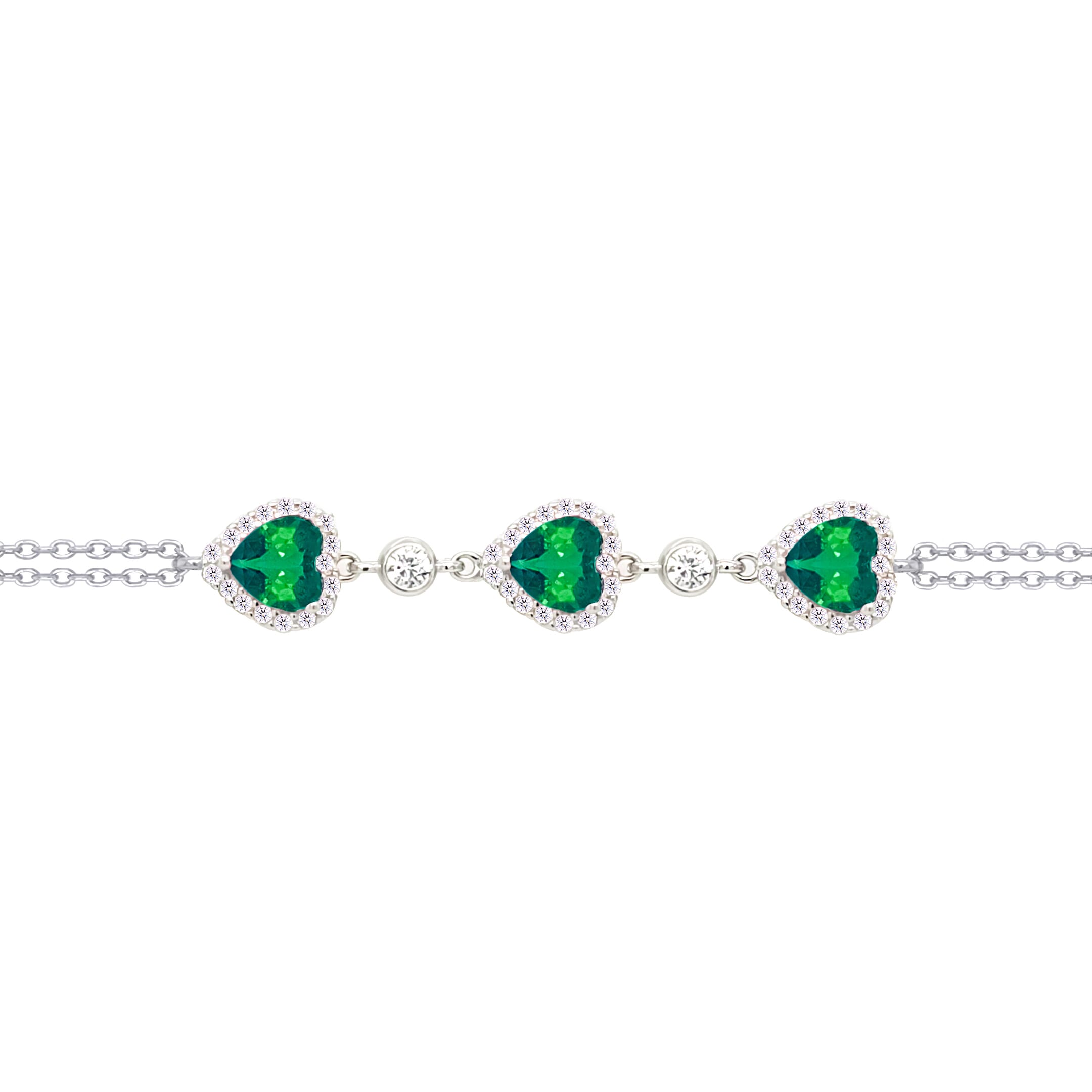 Asfour Crystal Tennis Bracelet With Turquoise Pear & Emerald Zircon In 925 Sterling Silver