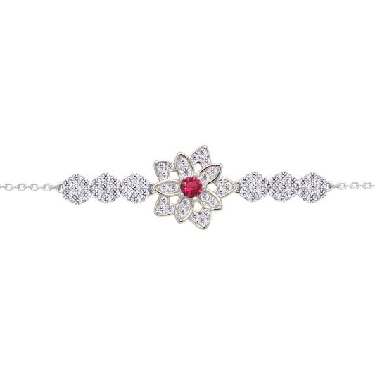 Asfour Crystal Tennis Bracelet With Turquoise Pear & Emerald Zircon In 925 Sterling Silver