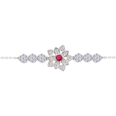 Asfour Crystal Tennis Bracelet With Turquoise Pear & Emerald Zircon In 925 Sterling Silver
