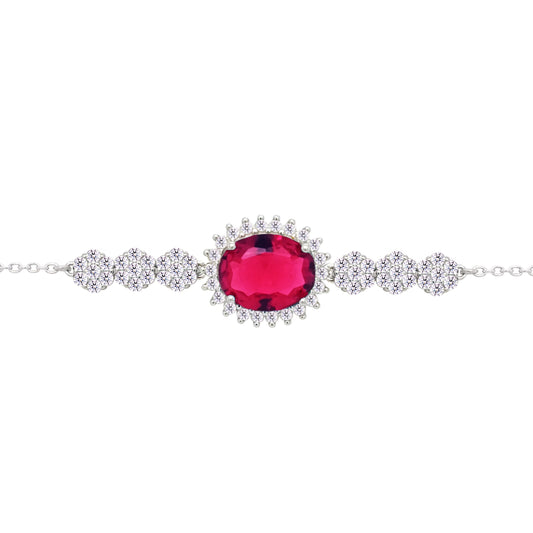 Asfour Crystal Tennis Bracelet With Turquoise Pear & Emerald Zircon In 925 Sterling Silver
