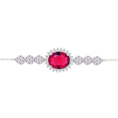 Asfour Crystal Tennis Bracelet With Turquoise Pear & Emerald Zircon In 925 Sterling Silver
