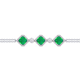 Asfour Crystal Tennis Bracelet With Turquoise Pear & Emerald Zircon In 925 Sterling Silver