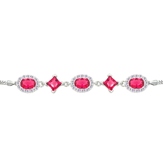 Asfour Crystal Tennis Bracelet With Turquoise Pear & Emerald Zircon In 925 Sterling Silver