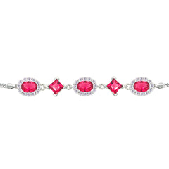 Asfour Crystal Tennis Bracelet With Turquoise Pear & Emerald Zircon In 925 Sterling Silver