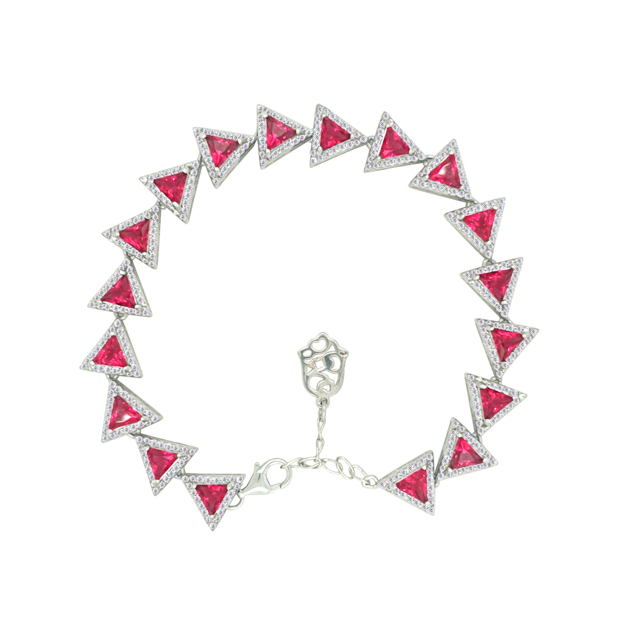 Asfour Crystal Tennis Bracelet With Turquoise Pear & Emerald Zircon In 925 Sterling Silver