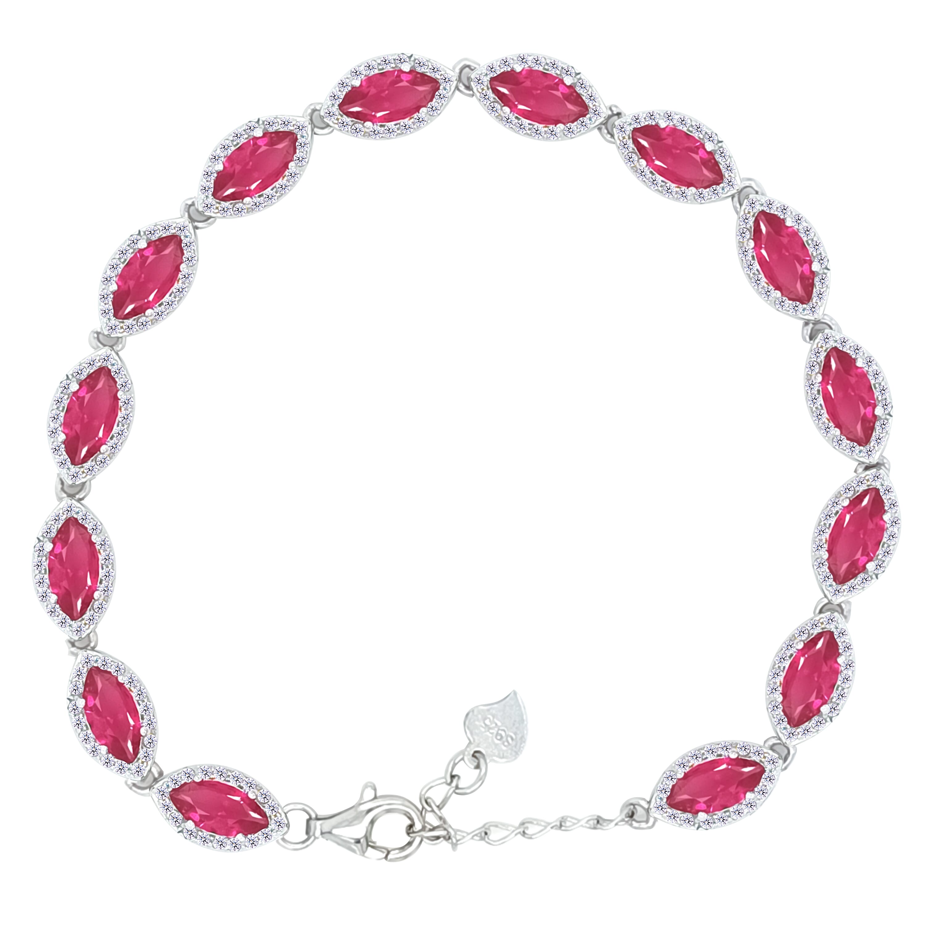 Asfour Crystal Tennis Bracelet With Turquoise Pear & Emerald Zircon In 925 Sterling Silver