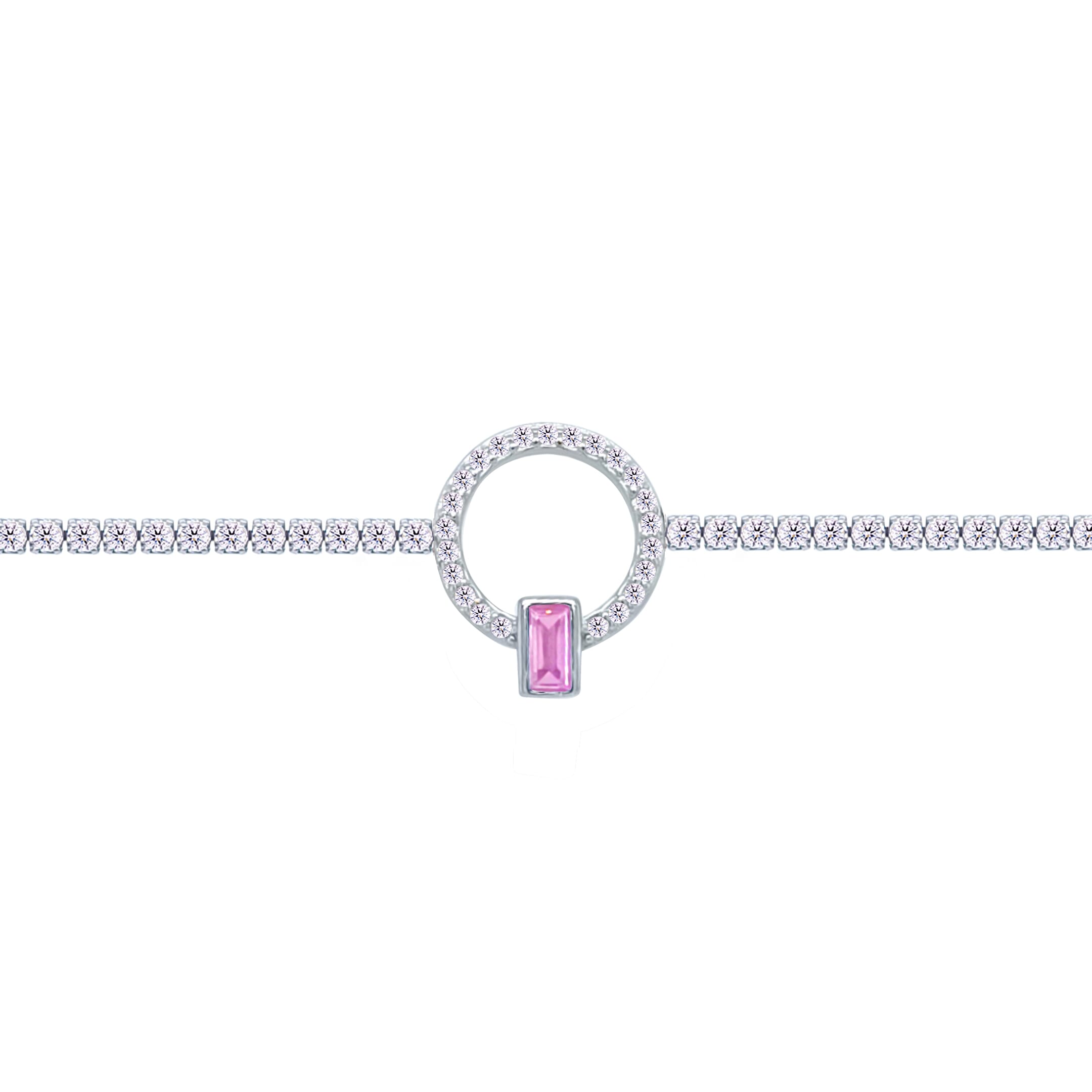 Asfour Crystal Tennis Bracelet With Turquoise Pear & Emerald Zircon In 925 Sterling Silver