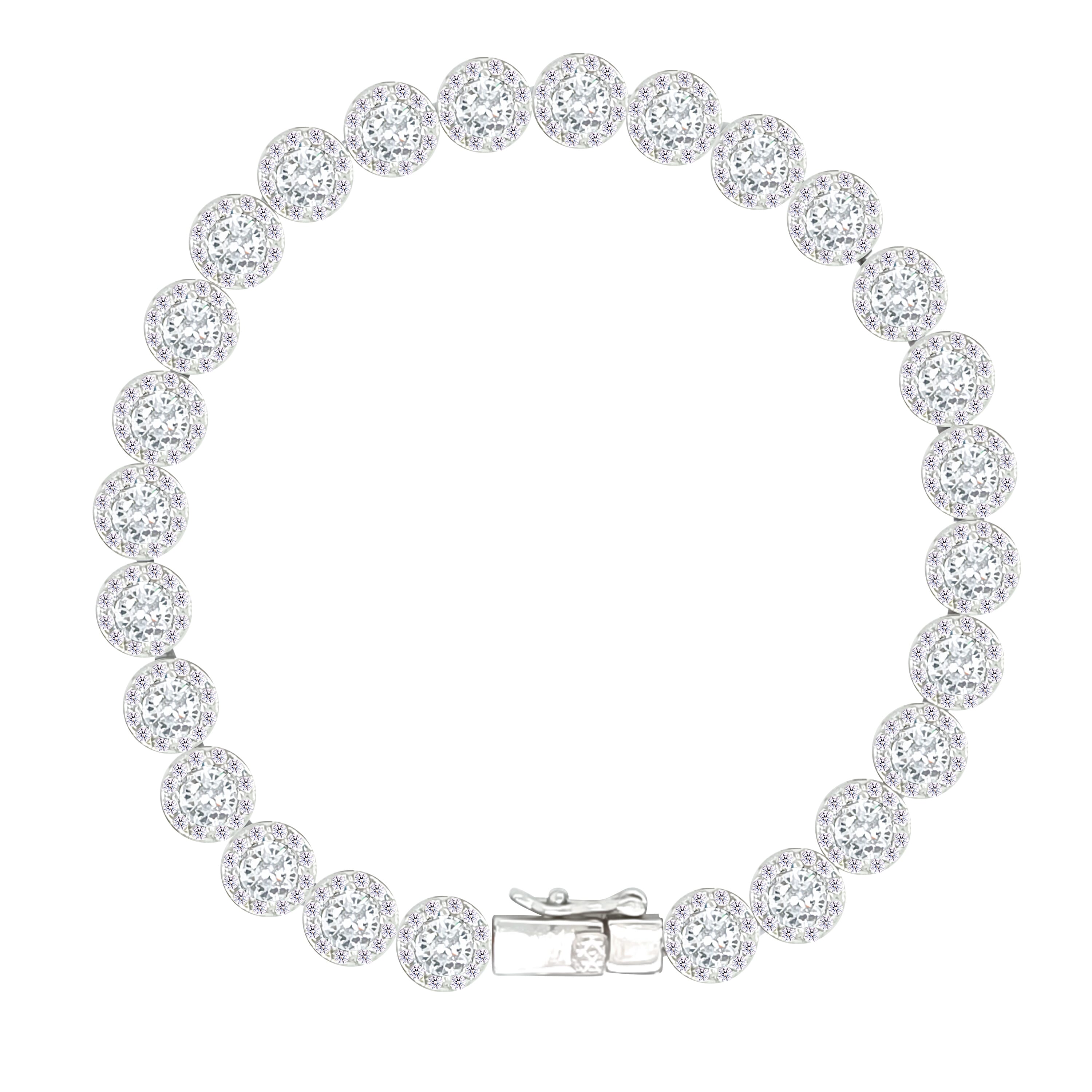 Asfour Crystal Tennis Bracelet With Turquoise Pear & Emerald Zircon In 925 Sterling Silver