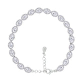 Asfour Crystal Tennis Bracelet With Turquoise Pear & Emerald Zircon In 925 Sterling Silver