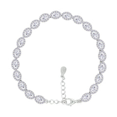 Asfour Crystal Tennis Bracelet With Turquoise Pear & Emerald Zircon In 925 Sterling Silver