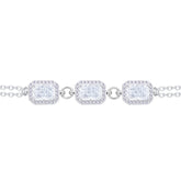 Asfour Crystal Tennis Bracelet With Turquoise Pear & Emerald Zircon In 925 Sterling Silver