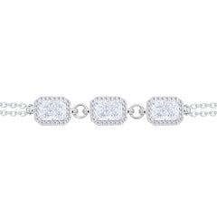 Asfour Crystal Tennis Bracelet With Turquoise Pear & Emerald Zircon In 925 Sterling Silver