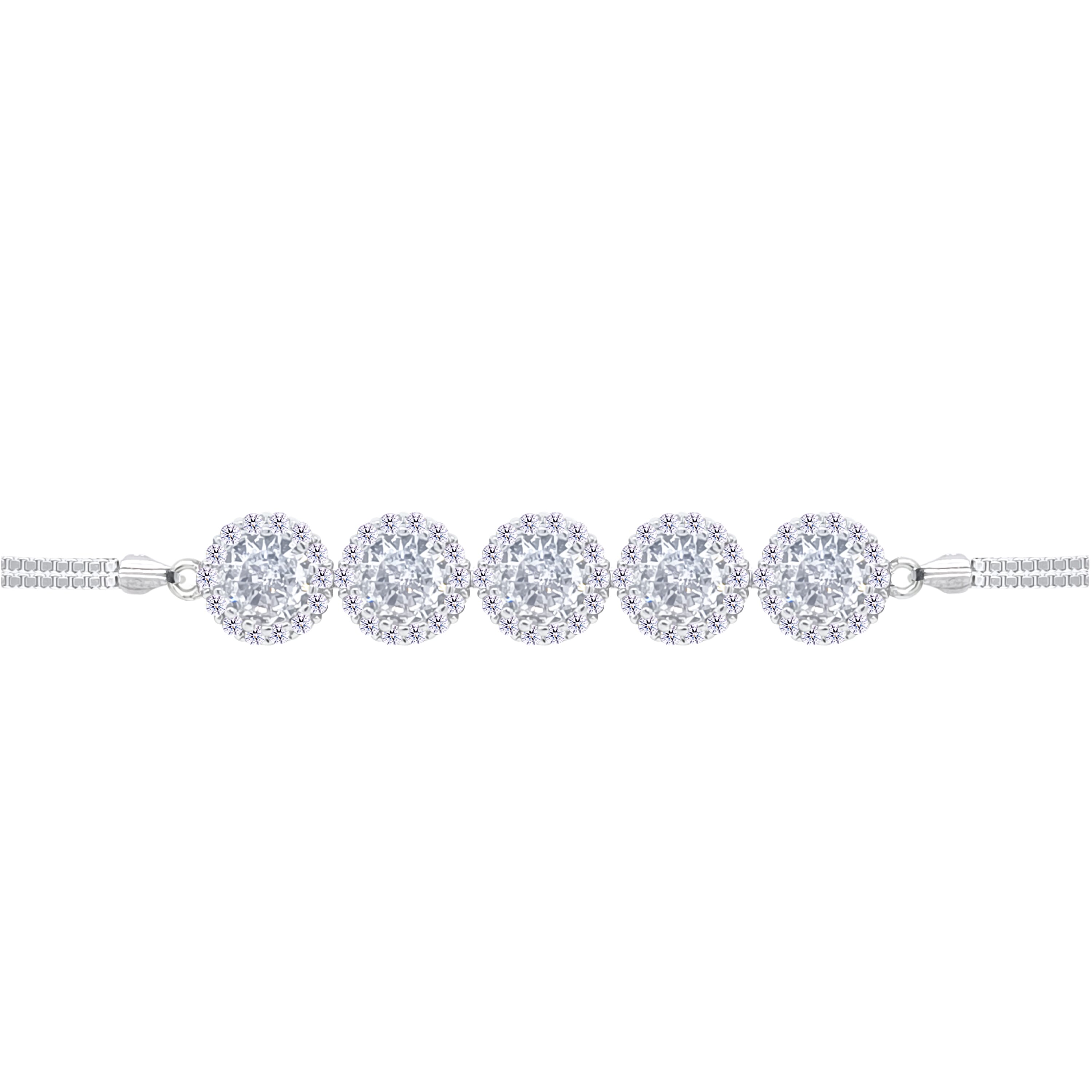 Asfour Crystal Tennis Bracelet With Turquoise Pear & Emerald Zircon In 925 Sterling Silver
