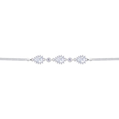 Asfour Crystal Box Chain Bracelet With Zircon Pear Design In 925 Sterling Silver-BD0313