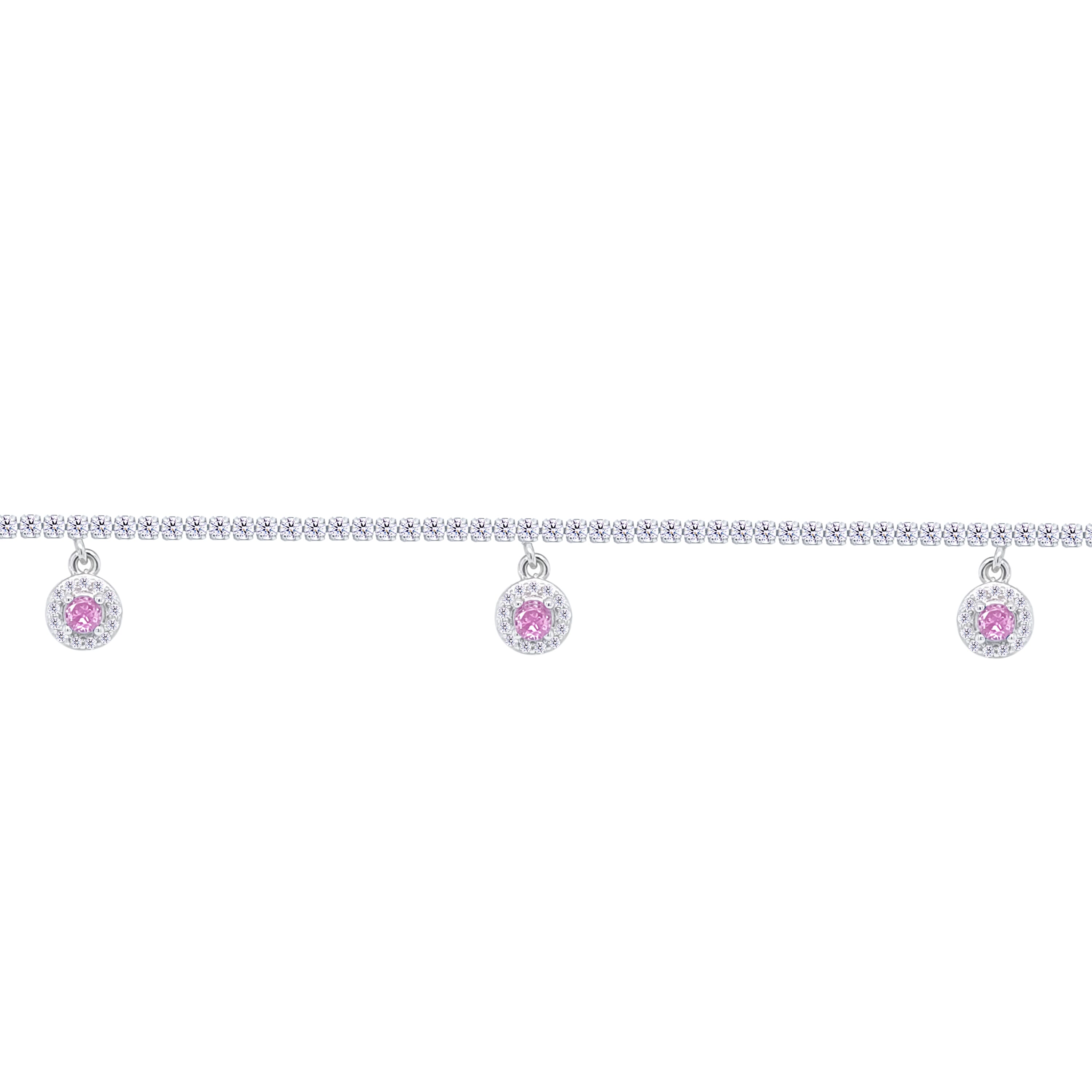 Asfour Crystal Tennis Bracelet With Turquoise Pear & Emerald Zircon In 925 Sterling Silver