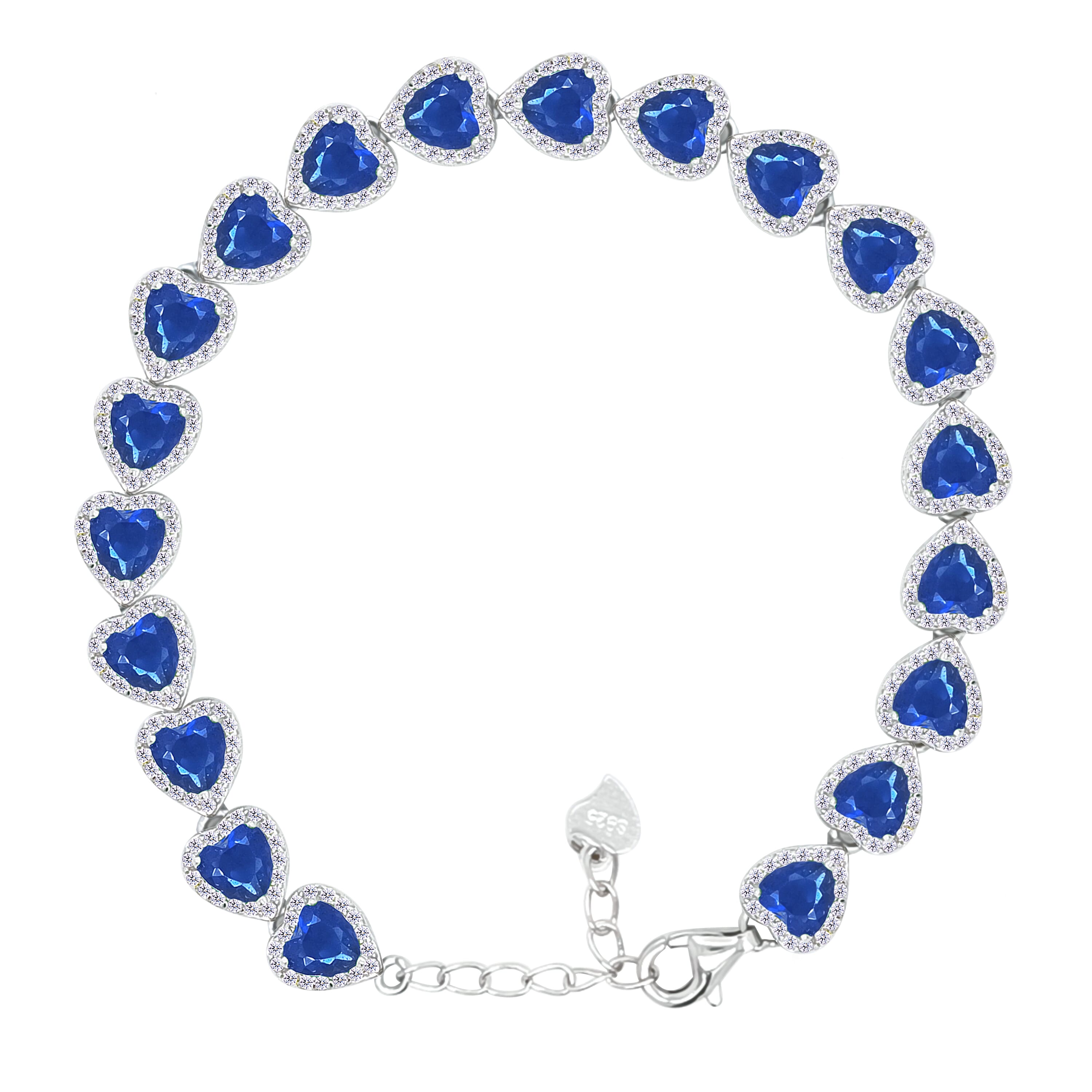 Asfour Crystal Tennis Bracelet With Turquoise Pear & Emerald Zircon In 925 Sterling Silver