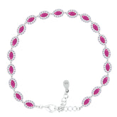 Asfour Crystal Tennis Bracelet With Turquoise Pear & Emerald Zircon In 925 Sterling Silver