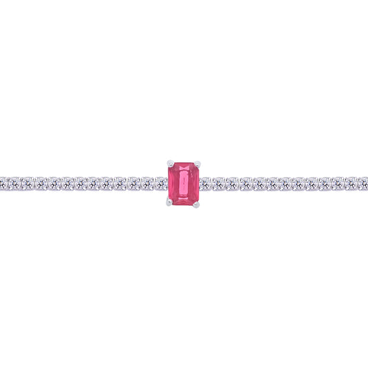 Asfour Crystal Tennis Bracelet With Turquoise Pear & Emerald Zircon In 925 Sterling Silver