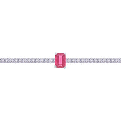 Asfour Crystal Tennis Bracelet With Turquoise Pear & Emerald Zircon In 925 Sterling Silver