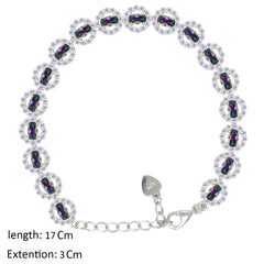 Asfour Creations Tennis Bracelet With Ruby Round Design In 925 Sterling Silver – BD0337-AP