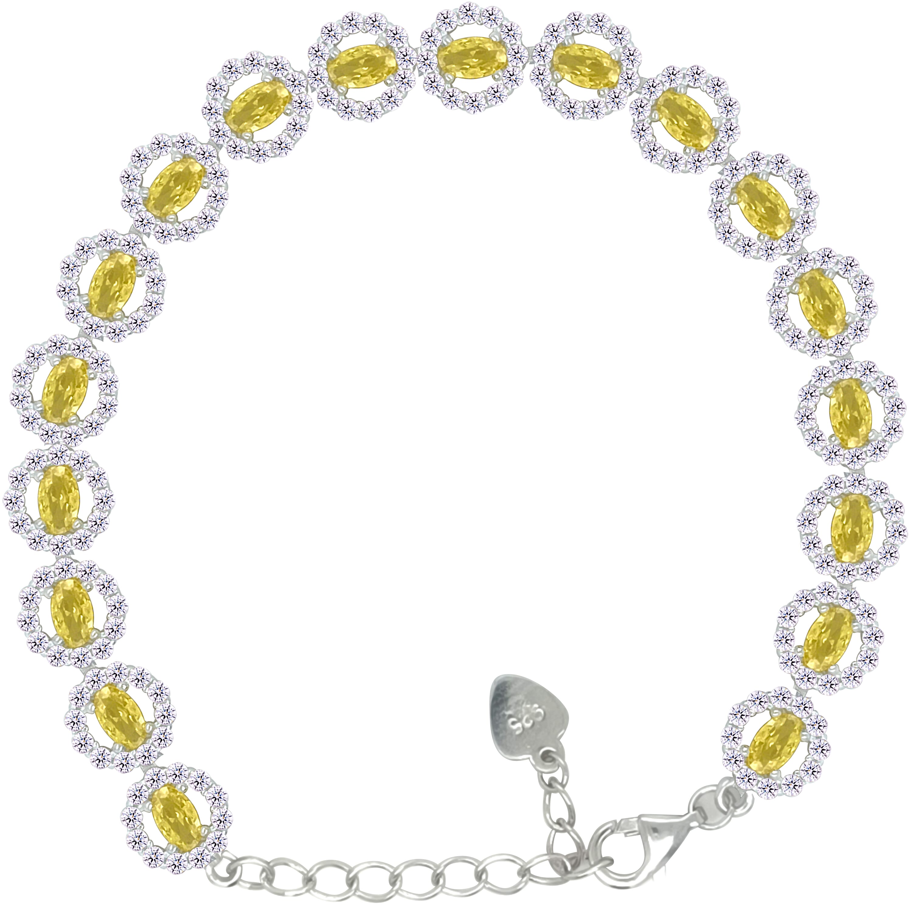 Asfour Crystal Tennis Bracelet With Turquoise Pear & Emerald Zircon In 925 Sterling Silver