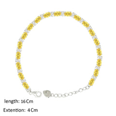 Asfour Creations Tennis Bracelet With Yellow Oval Design In 925 Sterling Silver – BD0340-Y