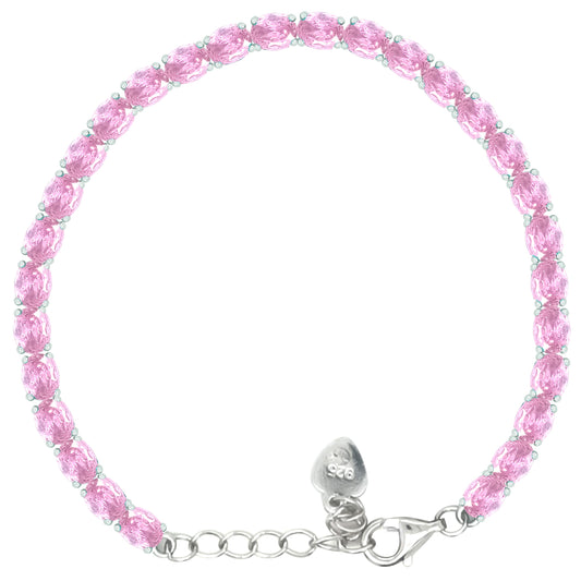 Asfour Crystal Tennis Bracelet With Turquoise Pear & Emerald Zircon In 925 Sterling Silver
