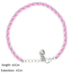 Asfour Creations Tennis Bracelet With Rose Oval Design In 925 Sterling Silver – BD0342-O